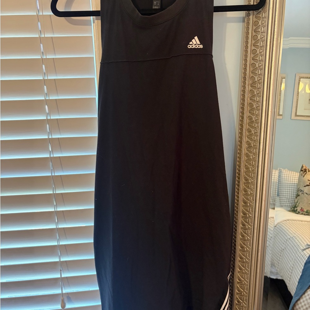 adidas Black Sleeveless Sport Dress with White Logo